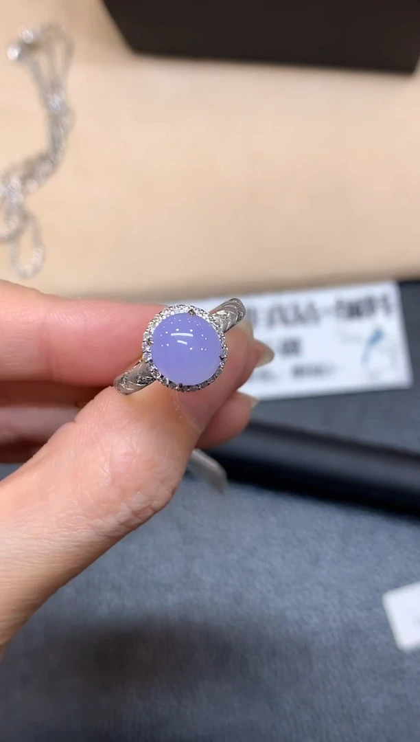 18K金镶嵌戒指翡翠18【无服务费蛋面【无服务费