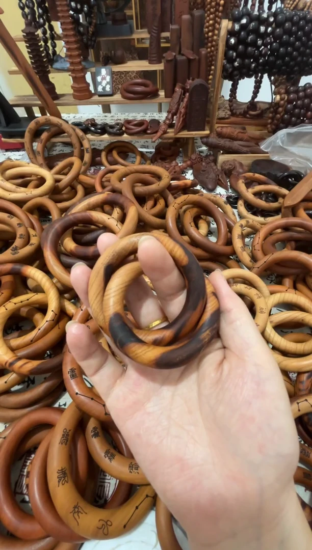 木乾坤圈微瑕80圈口一物一拍桃木