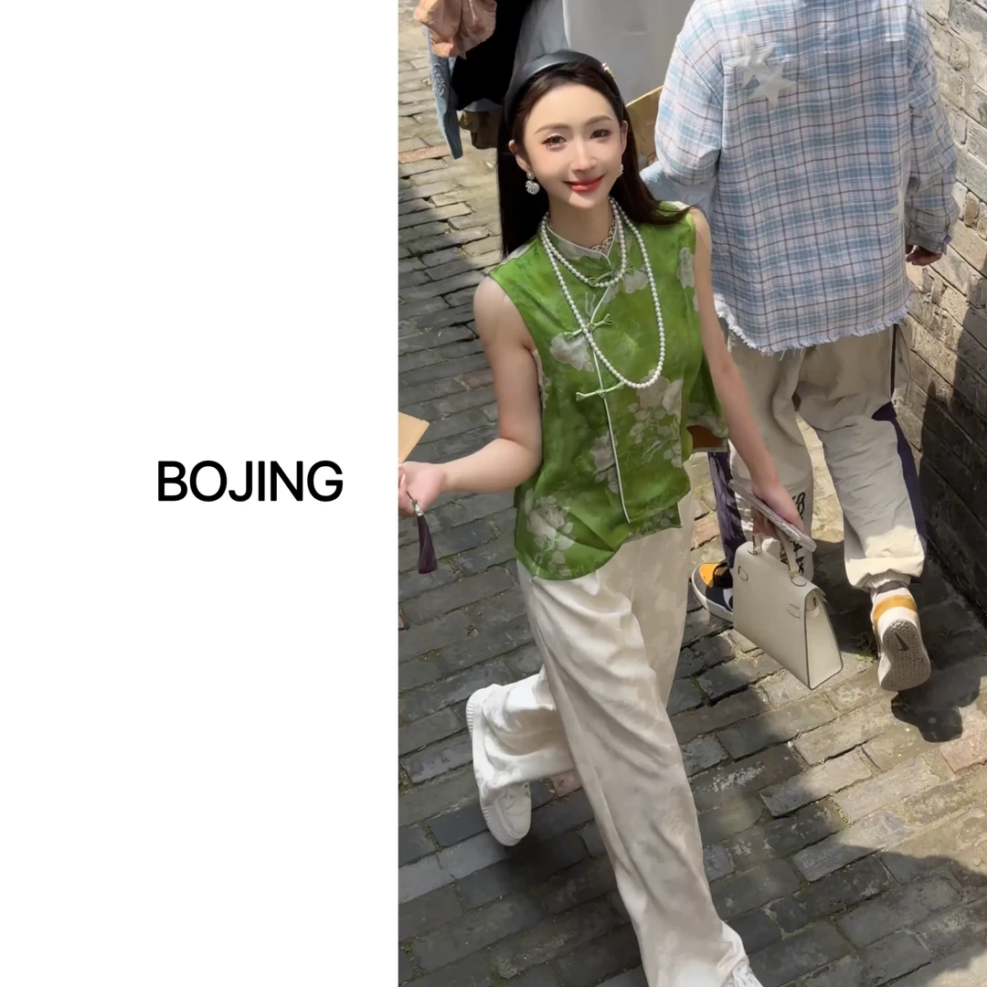 【初夏】新中式人丝百搭夏季复古无袖国风马甲