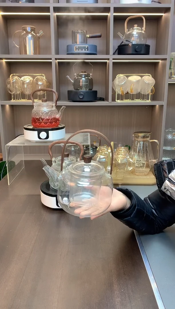 高硼硅玻璃茶隔款新款提梁壶1000毫升  1只