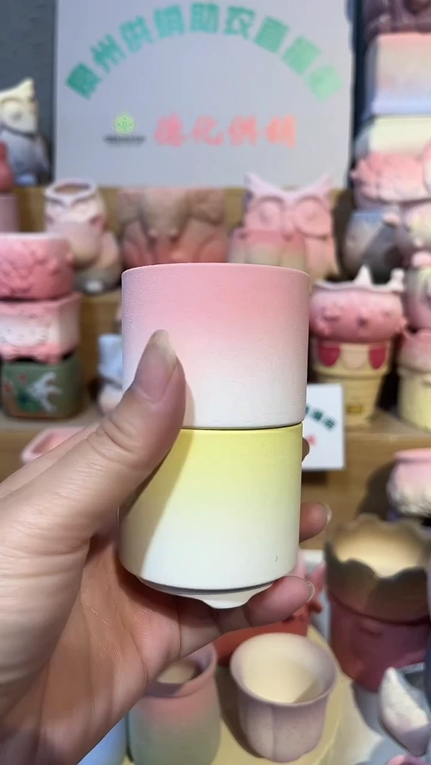 麦饭石粗陶多肉花盆两个