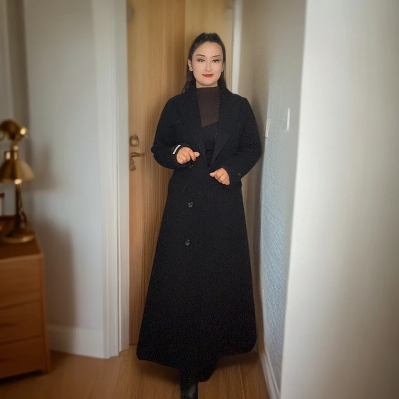 时尚毛呢外套赫拉2025大衣春新款气质瑞士呢大衣高端大气加长