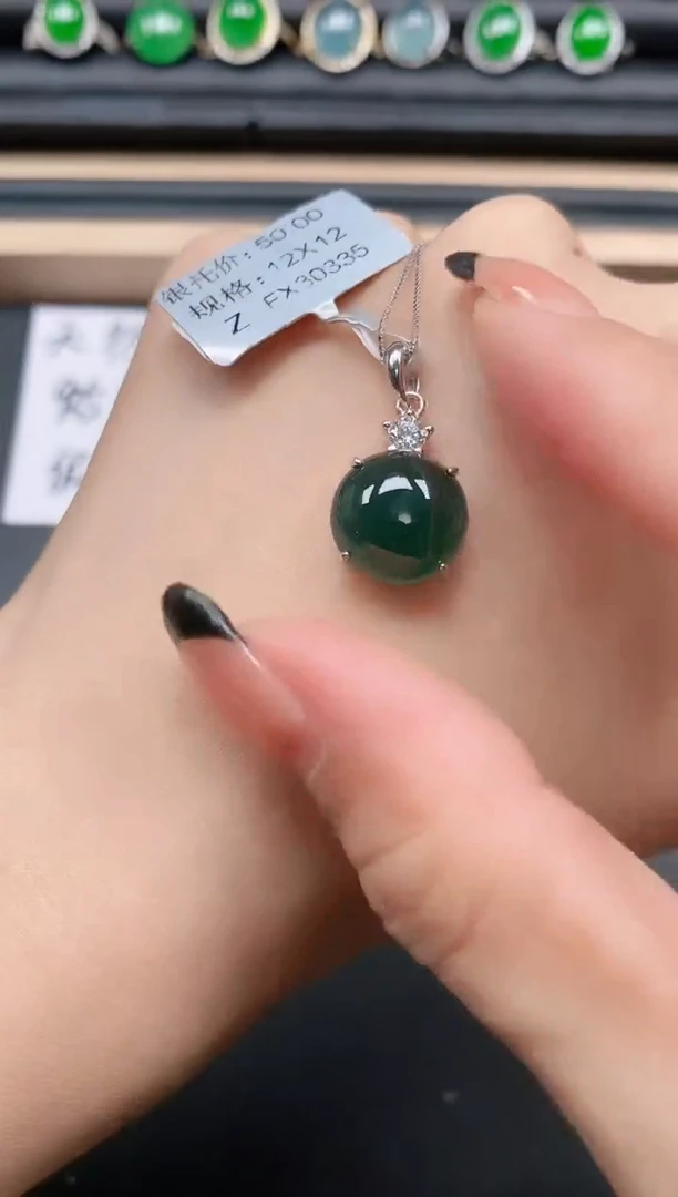 翡翠戒指银S925镶嵌1111111