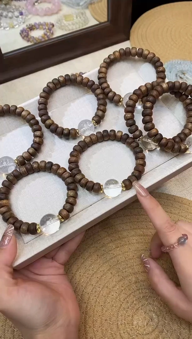 未镶嵌手串水晶《林间之语》白水晶奇楠沉香设计款10-11mm多样发一