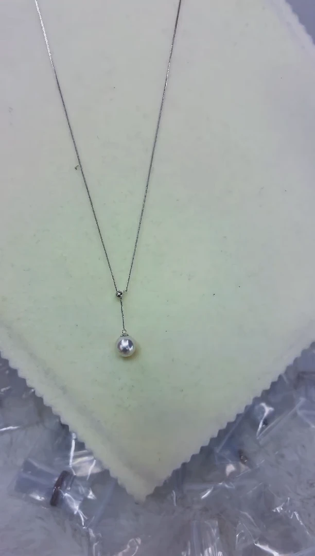 18K金镶嵌DA海水珍珠akoyaY链7-8 y821