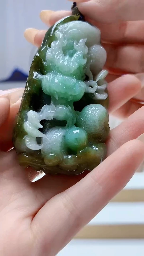 未镶嵌定制翡翠4917DD-毛货挂件124