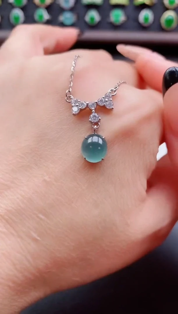 套链银S925镶嵌翡翠1