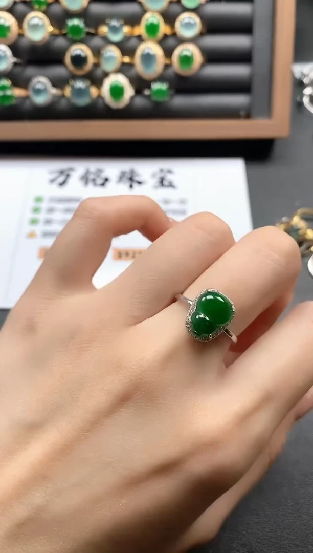 银S925镶嵌戒指翡翠51511