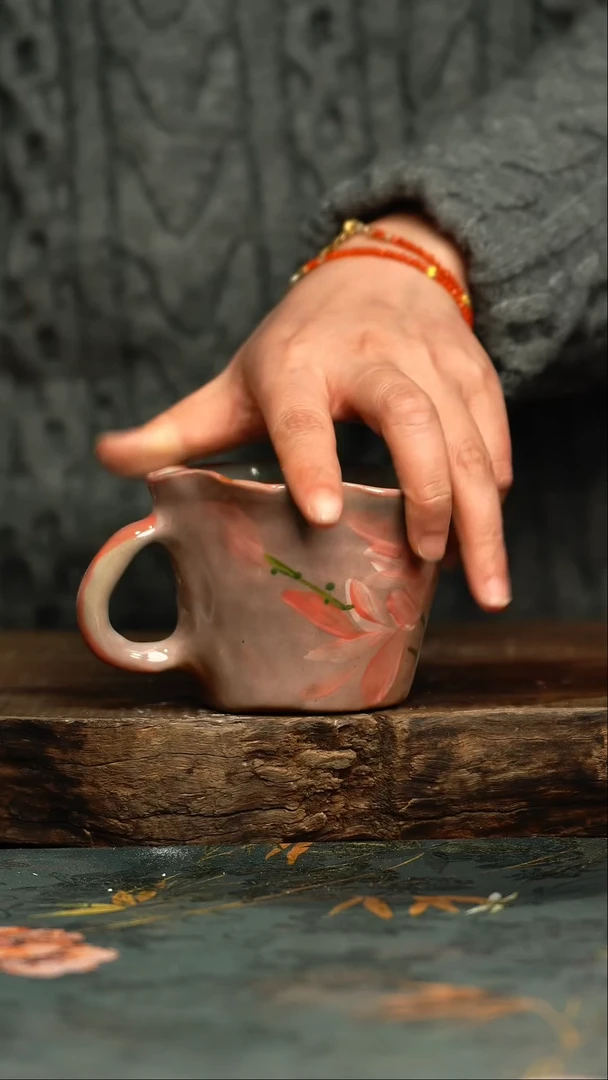 【闪购商品】杯杯釉下彩手工手绘同款陶器