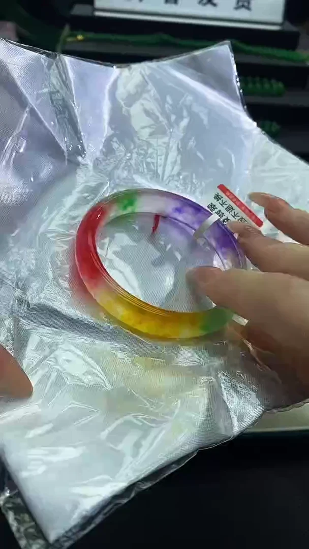 未镶嵌手镯翡翠翡翠春彩正圈手镯k28