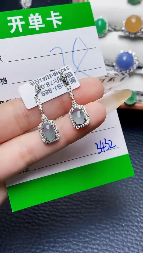 银S925镶嵌戒指翡翠3432