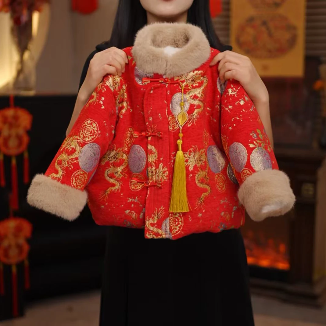 2026款【金龙纳福】新中式拜年服  冬季保暖加厚国风儿童冬装25Y765