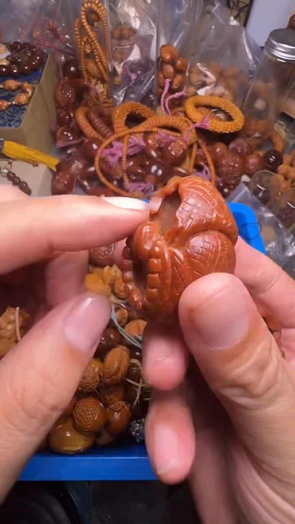 手串橄榄核无相佛一对
