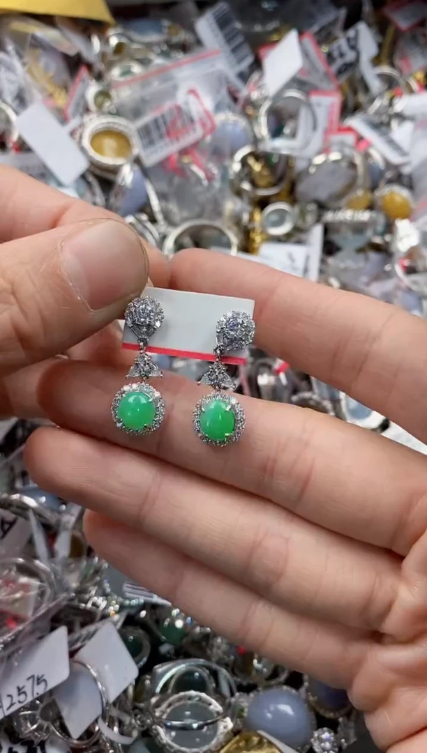 银S925镶嵌戒指翡翠555   5