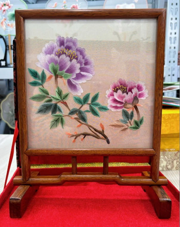 【花开富贵】苏绣古风刺绣摆件