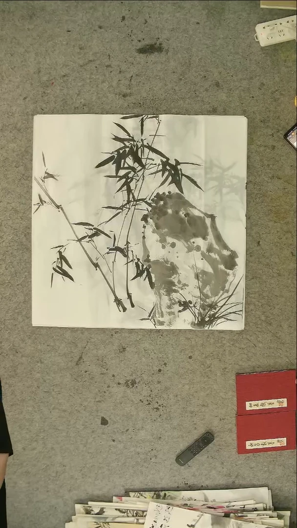 国画四尺斗方  墨竹   69*69cm