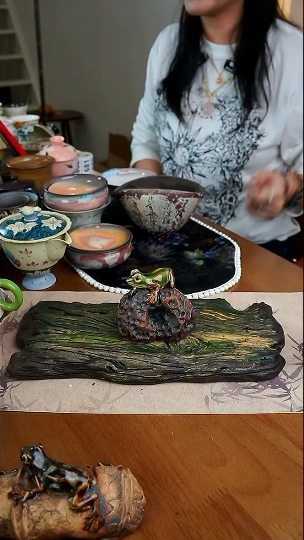 茶瓷物语手工青蛙茶宠
