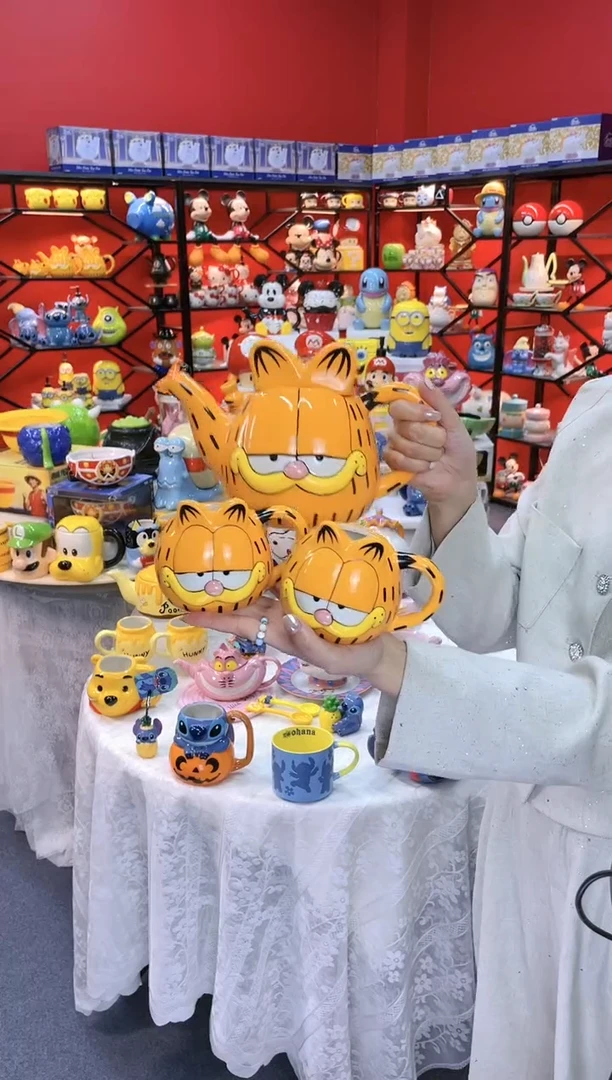 【闪购商品】.@@加菲猫陶瓷一壶二杯