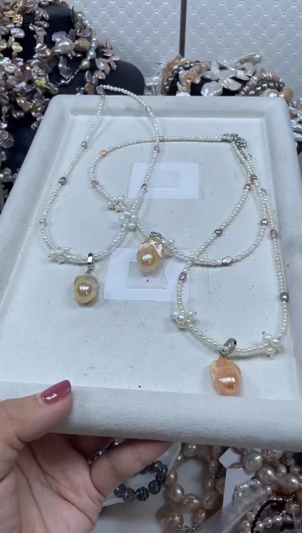 淡水珍珠未镶嵌套链【纯恬珍珠】（多样性发货发一）