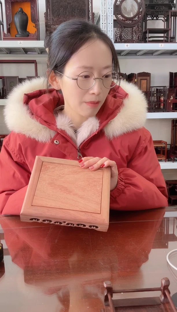 【闪购商品】大果紫檀（缅甸花梨）长方底座19*16  28