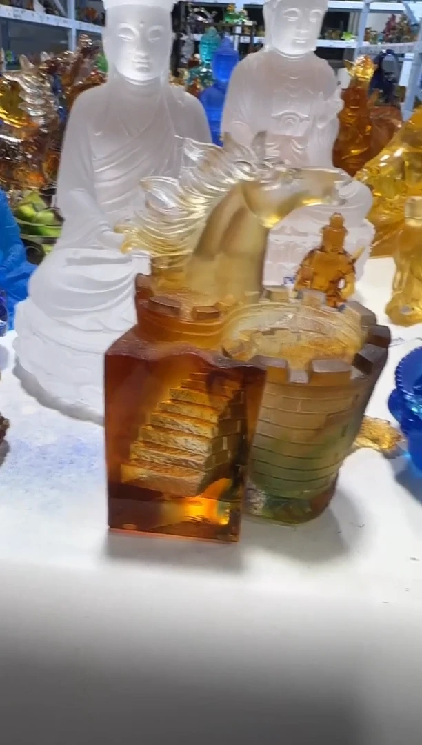 手工艺品琉璃538微瑕纯手工古法琉璃假一罚十
