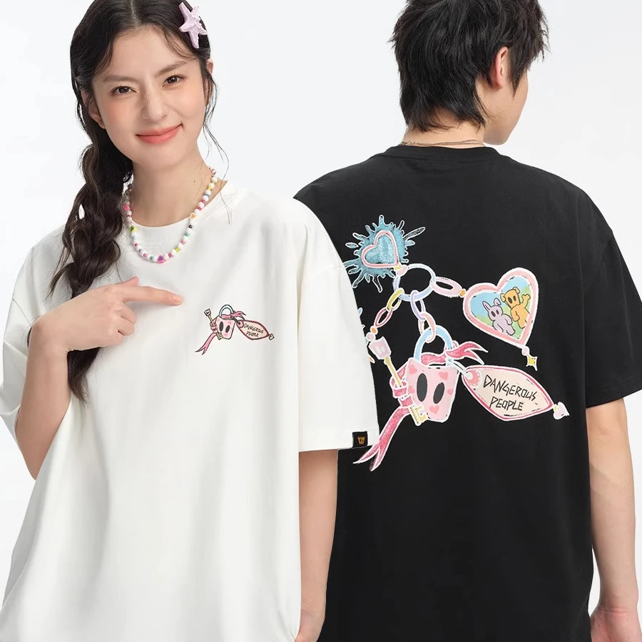 Dangerouspeople薛之谦dsp潮流印花休闲情侣宽松百搭圆领短袖T恤