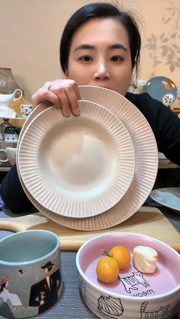 【闪购商品】瓷片瑕疵款 大小盘2件 介意勿拍