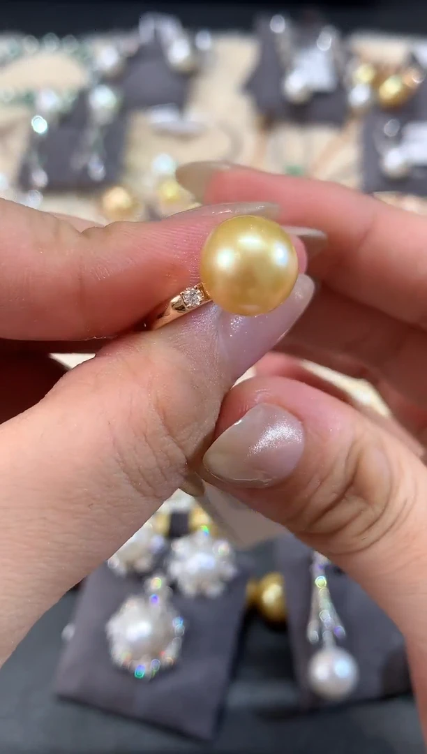 18K金镶嵌戒指海水珍珠A231|3980