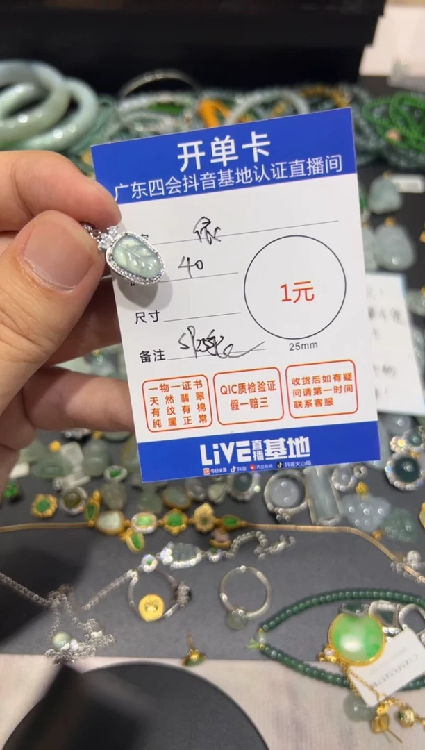 翡翠未镶嵌颈饰依***夜叶子