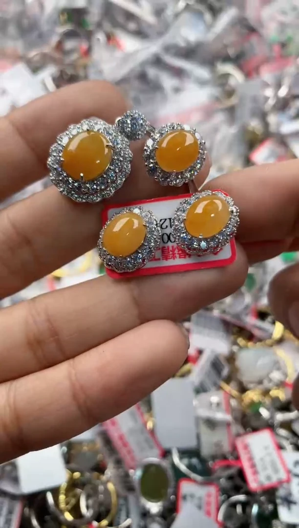 银S925镶嵌戒指翡翠555                    7