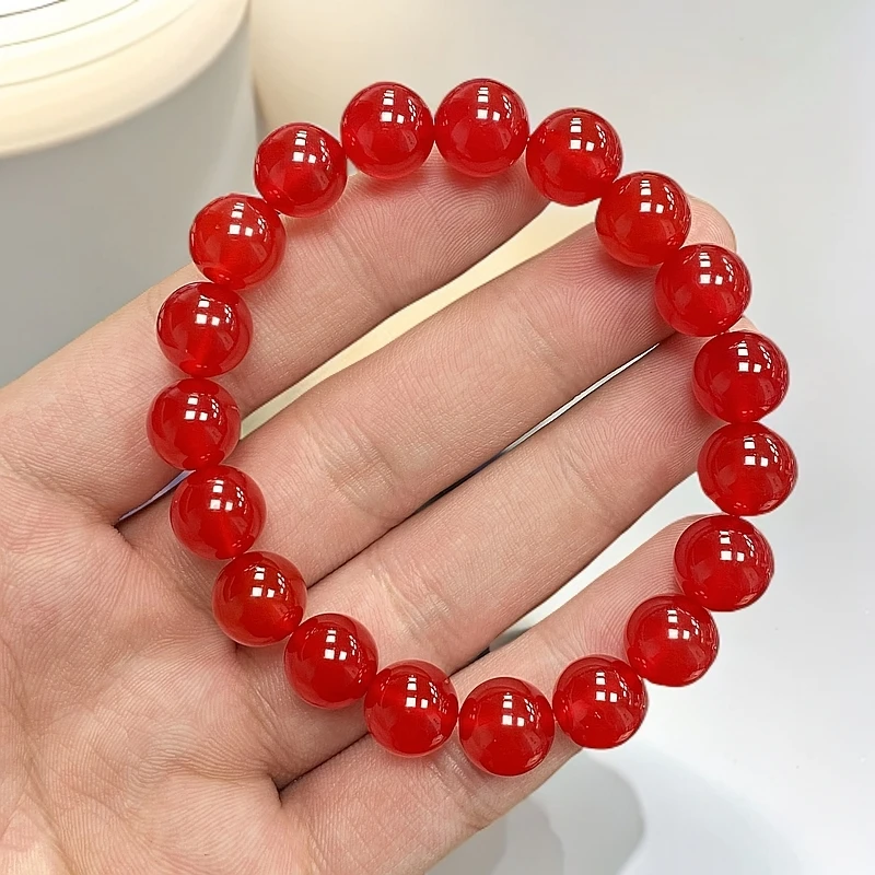 h尺寸约10mm19颗天然正品HJT圆珠玛瑙玉石手串