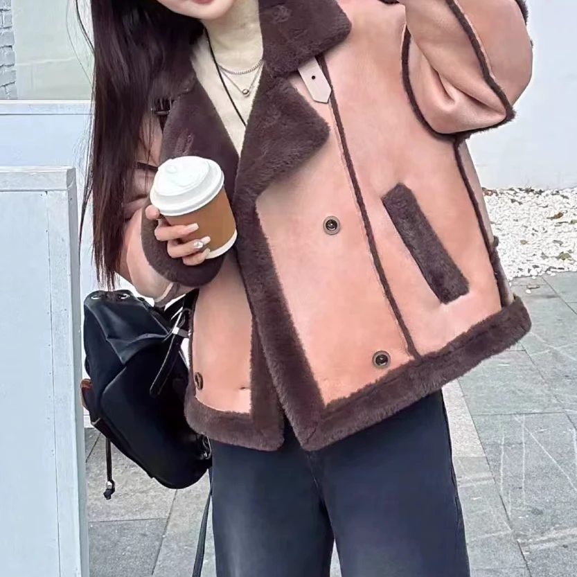 【艾萱萱】9151款加厚毛绒外套女 约55