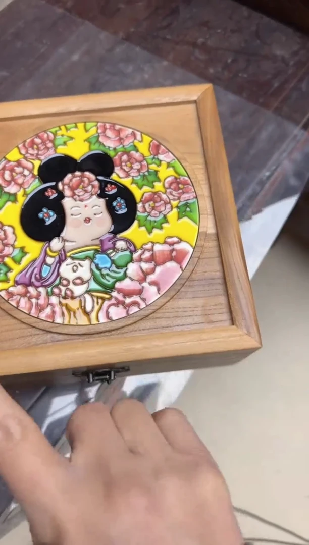 陶瓷 山茶花 首饰盒