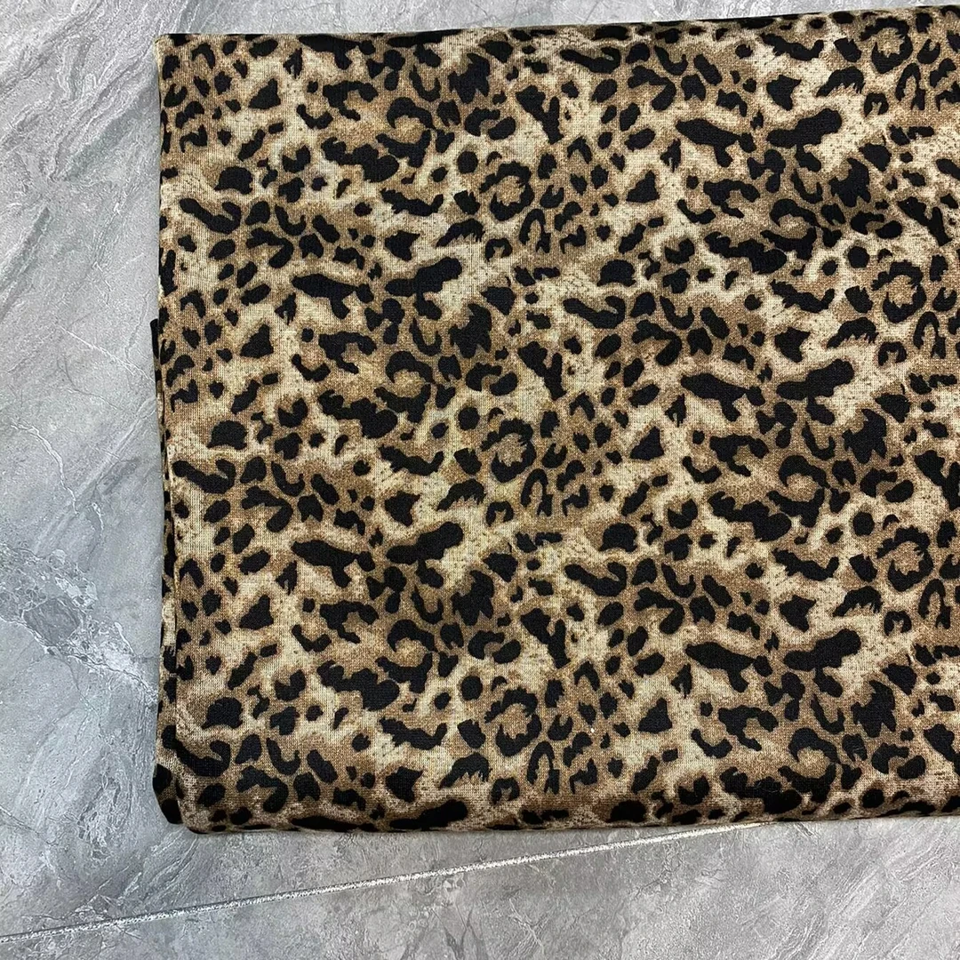 春秋新款高品质针织面料L1022豹纹花柔软舒服有弹力