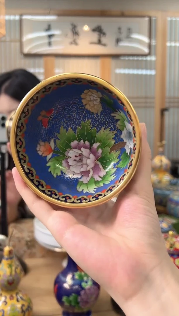 【闪购商品】景泰蓝实地4寸小碗SMW0001藏蓝