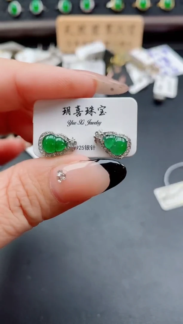 银S925镶嵌戒指翡翠1