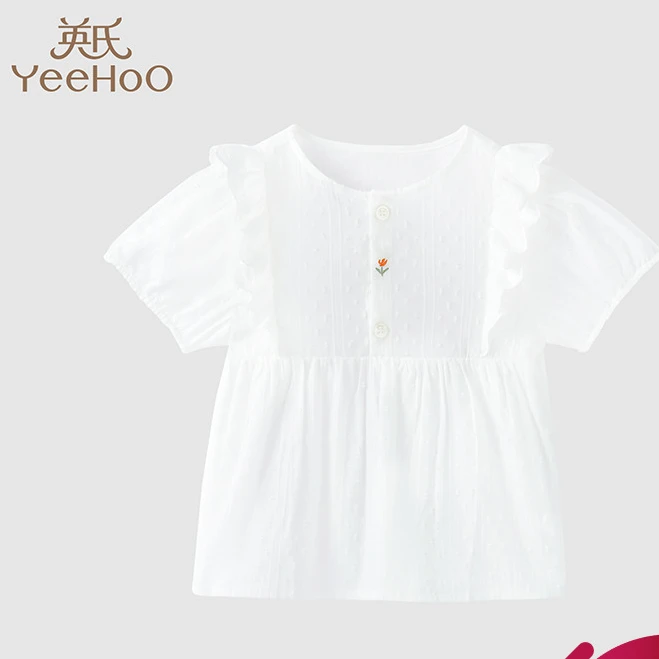 英氏女童短袖上衣夏季透气百搭2024新款女宝t恤夏装YRTCJ2Q269A