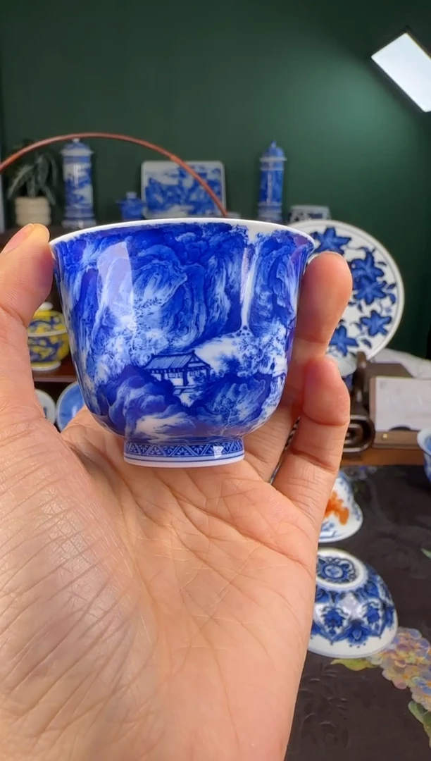 杯仪贤堂。 溪阁流泉。 超薄 杯