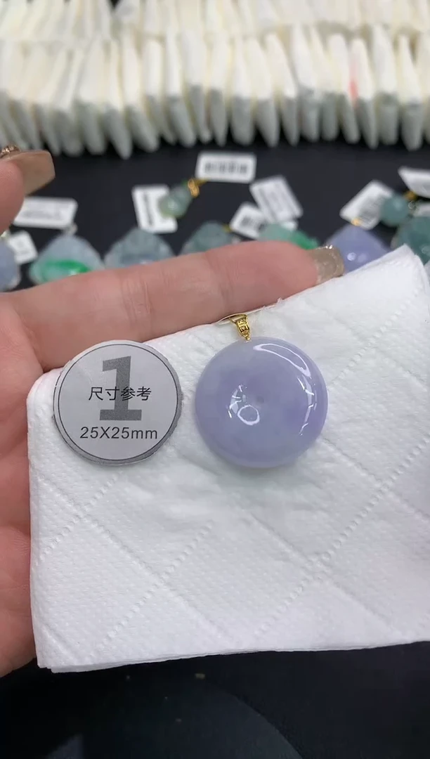 吊坠(不含链)18K金镶嵌翡翠11