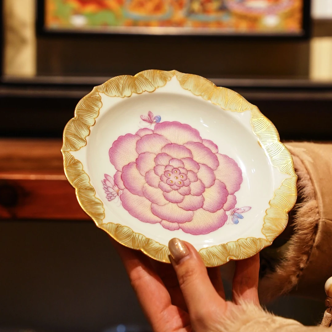 灵玺贡坊   壶承2   茶具中式茶道手绘茶杯喝茶饮茶银