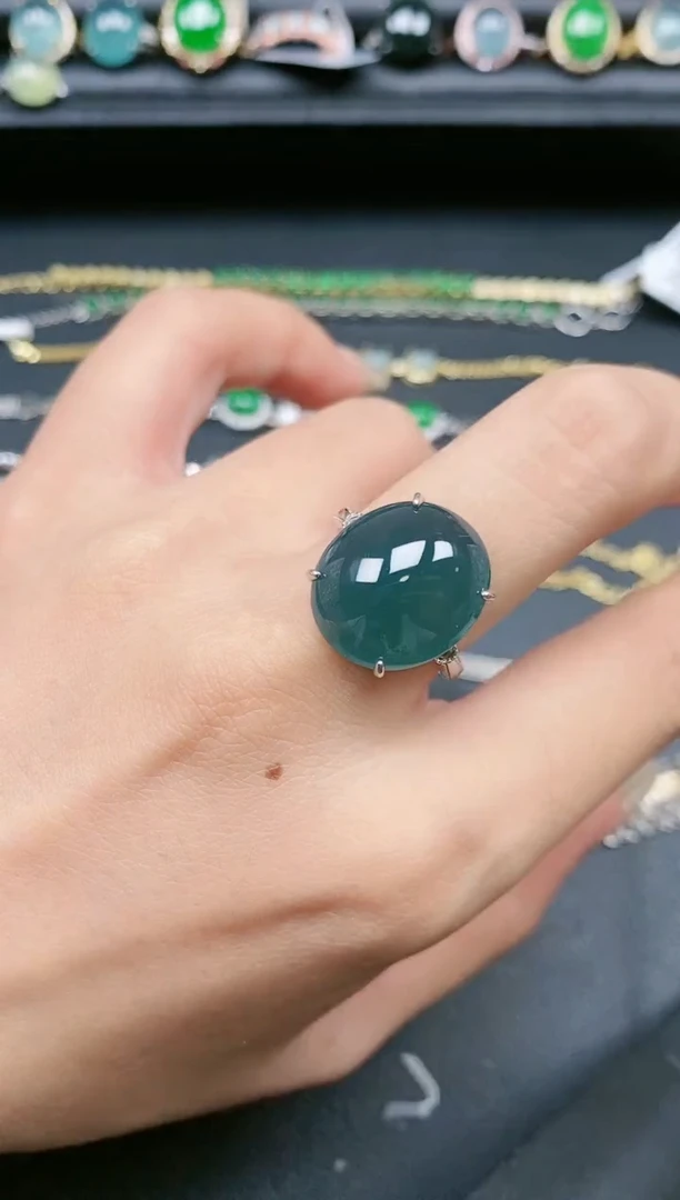 翡翠戒指银S925镶嵌11111