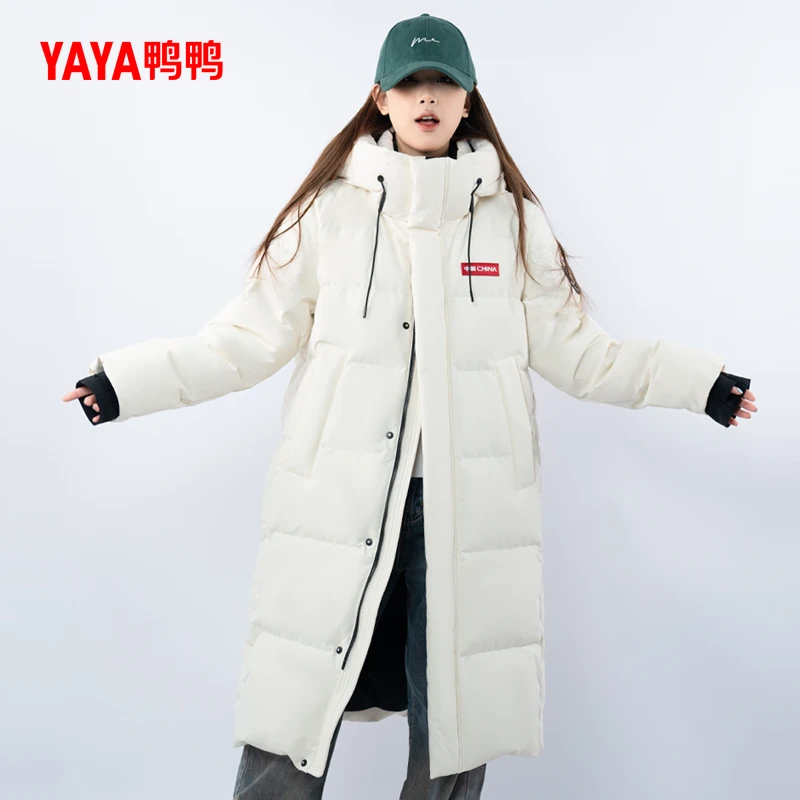 YAYA/鸭鸭【王一博同款】2025冬季防风加厚外套鸭鸭中长款羽绒服