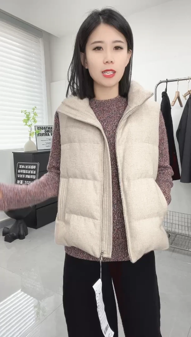 山羊绒白鹅绒鹅绒服马甲