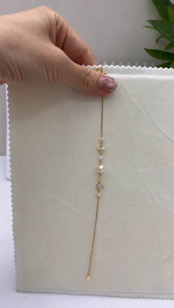 银S925镶嵌手链海水珍珠手链