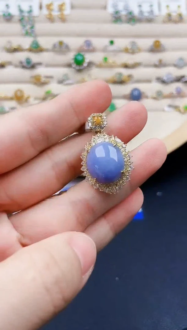 翡翠银S925镶嵌颈饰354