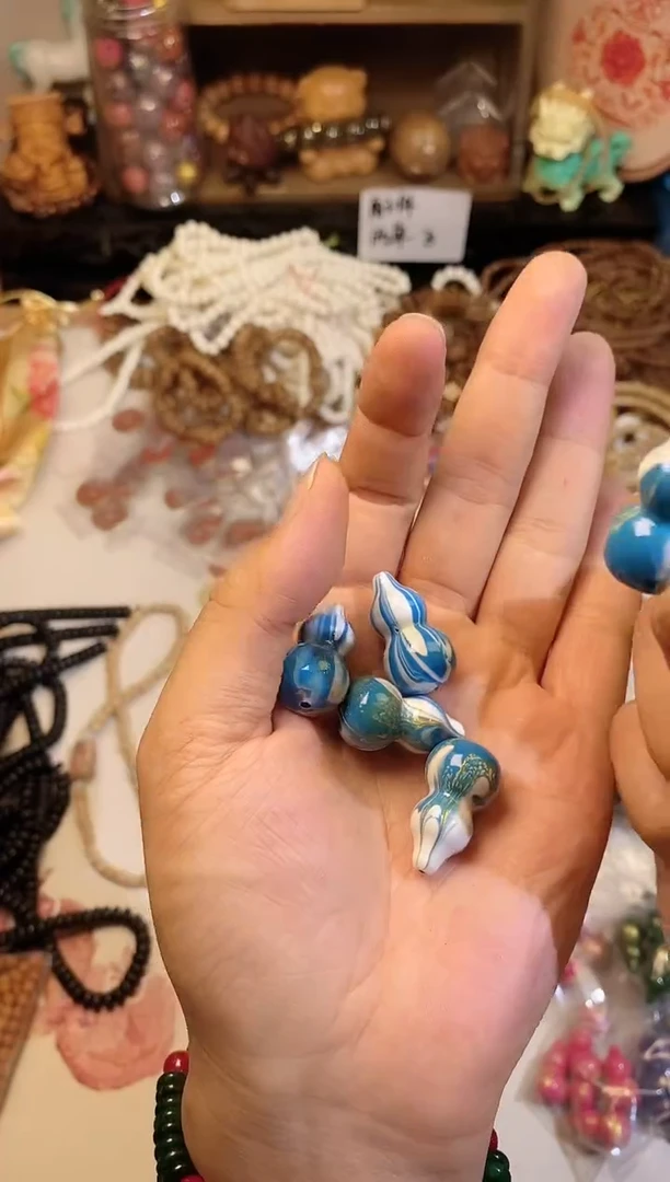 大漆工艺品手串/手链蓝白色