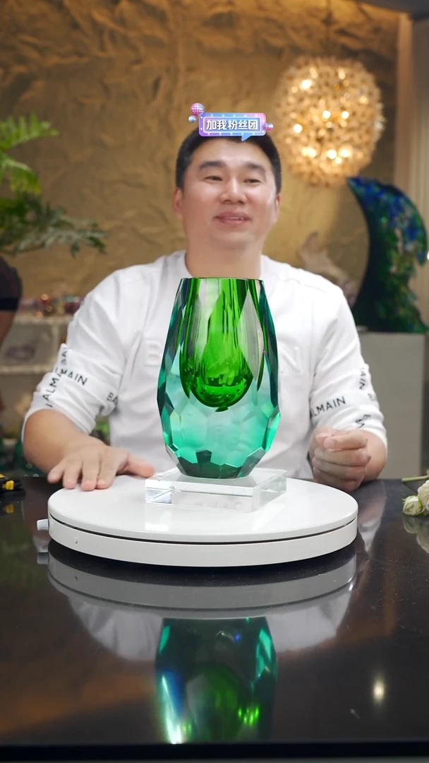 摆件福利蓝绿切面花瓶