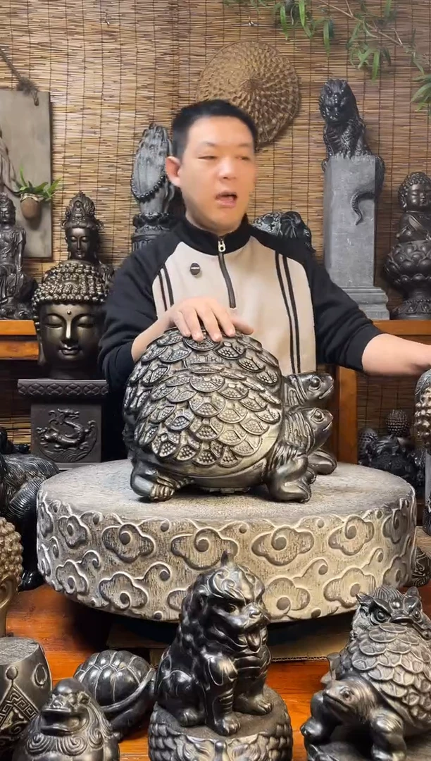 石材30金钱龟天然青石雕刻