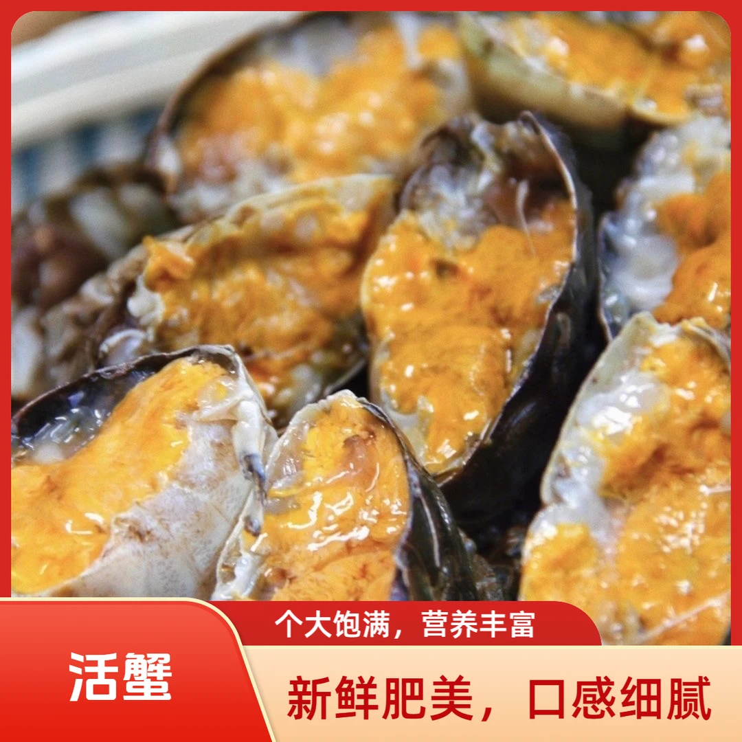 【活蟹】河蟹母2-1.8两8只或10只 鲜活螃蟹精品顺丰冷链