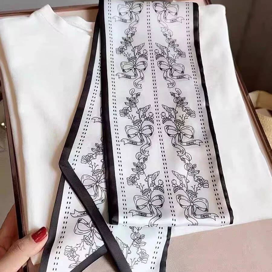 长条丝巾飘带女秋季新款洋气蝴蝶结时尚韩版领巾装饰围巾颈带夏季